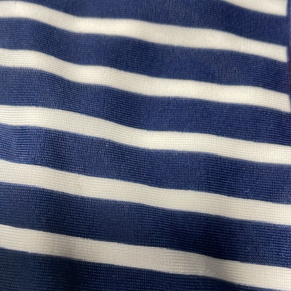 Cat & Jack girls one piece bathing suit. Blue and white stripes patriotic. - Picture 3 of 7